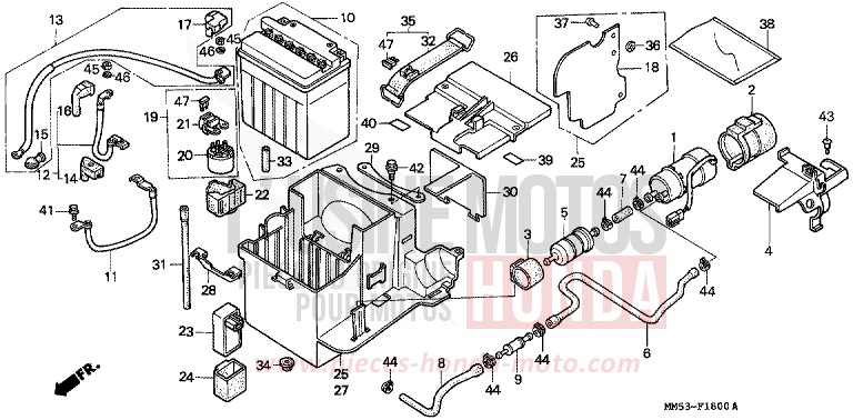 BATTERIE (CBR1000FH/FJ/FM) von CB1300 Super Bold'or ABS SCHWARZ (NH1K) von 1987